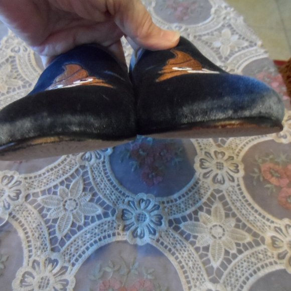 Del Loro Light Blue Velvet Poop Emoji Slip On Loafers Size 6.5M - Picture 7 of 14